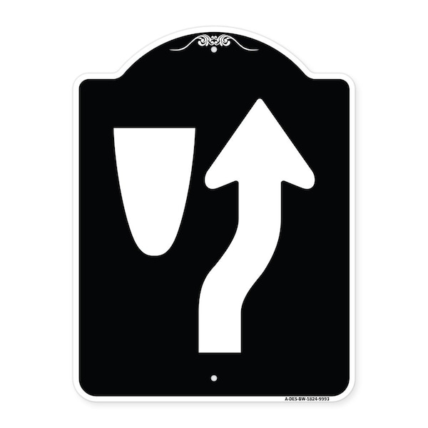 Signmission Designer Series-Beware Of Curb Graphic Black & White Heavy-Gauge Aluminum, 24" x 18", BW-1824-9993 A-DES-BW-1824-9993 - main